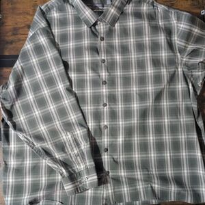 Van Heusen Olive Plaid Button Down Shirt